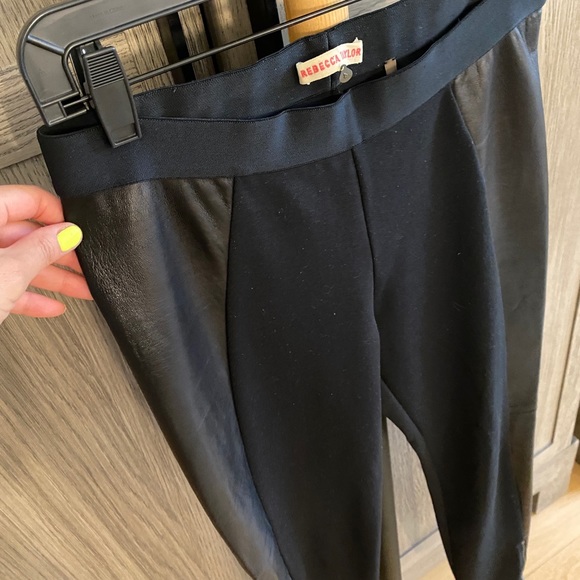 Rebecca Taylor Stretch Leggings- Leather contrast - Picture 3 of 9